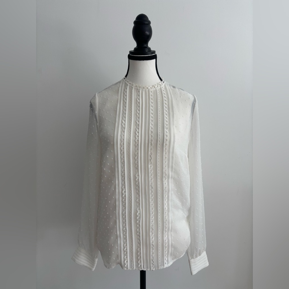 Reiss Ivory Textured Blouse